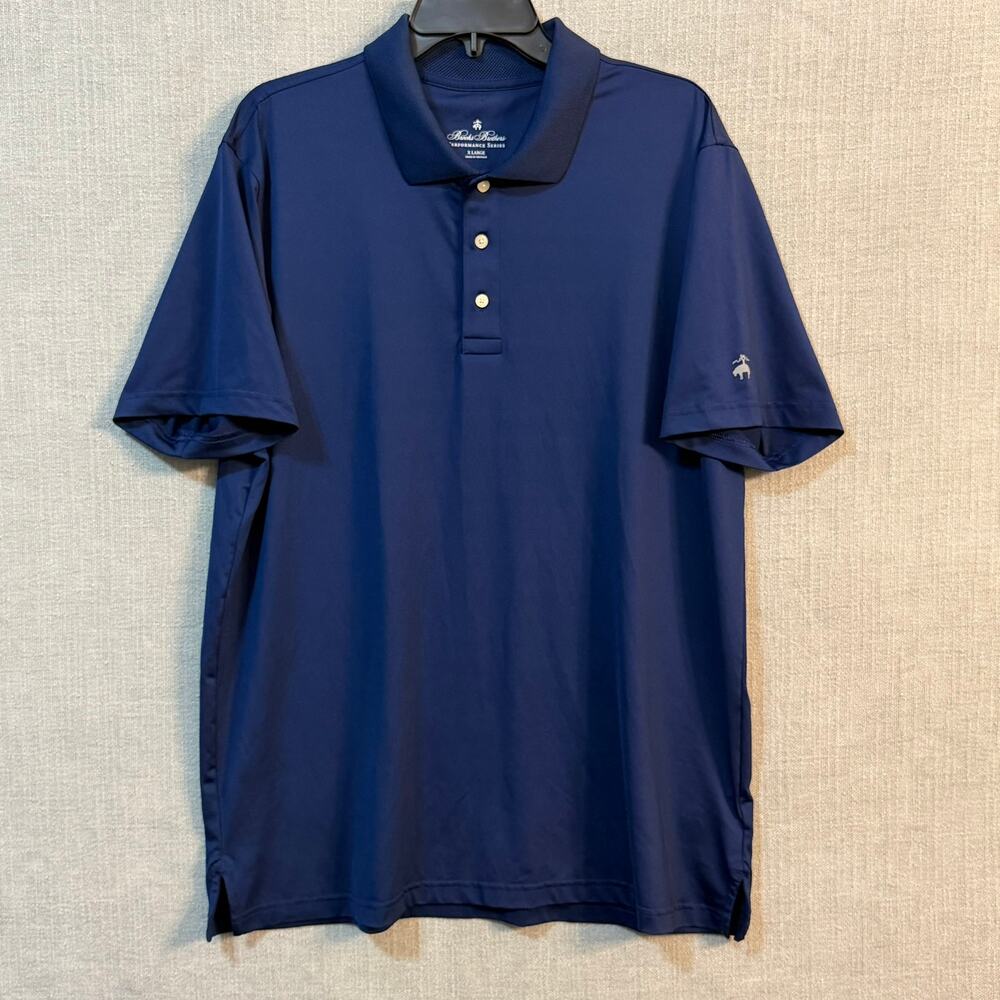 Brooks Brother Performance Series Polo Blue Mens XL Logo